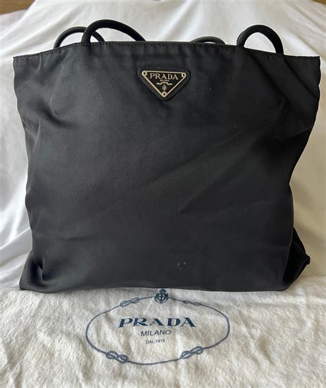 prada tessuto nylon small shoulder bag|vintage Prada nylon tote bag.